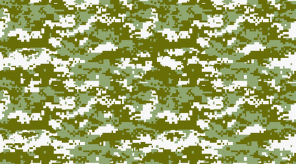 Seamless pattern. Abstract military or hunting camouflage background. Green gray. Vector illustration. Repeat seamless