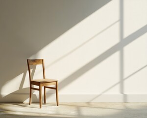 Wooden chair and shadow interior