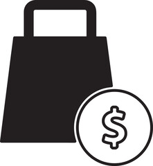 shopping bag and dollar sign icon