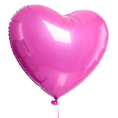 heart shaped balloon realistic 3D isolated on transparent background. generative ai

