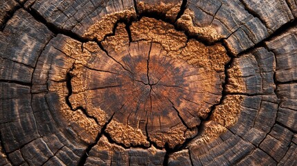 Close-Up Brown Wood Grain Surface with Full-Frame Natural Pattern Texture
