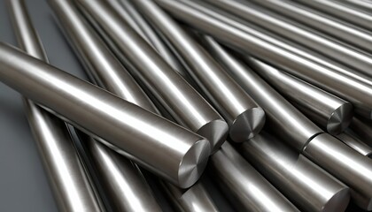 Metal rods abstract industrial raw material construction component metallic steel bars