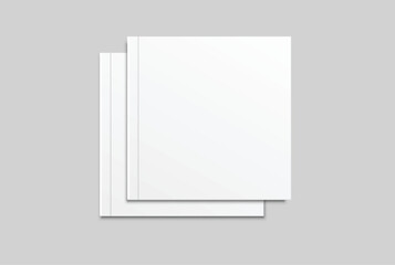 Vector realistic 3d magazine mockup with white blank cover isolated on background. For the business presentation magazine, notebook, booklet, brochure, catalogue or a publisher advertising corporate
