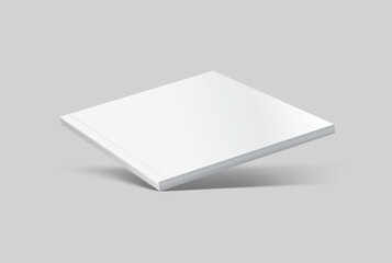 Vector realistic 3d magazine mockup with white blank cover isolated on background. For the business presentation magazine, notebook, booklet, brochure, catalogue or a publisher advertising corporate
