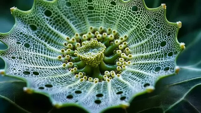 Exotic Lace Flower: A macro view of a creatively reticulated blooming plant
