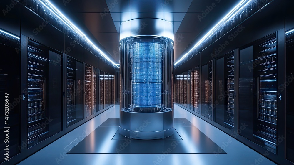 Poster quantum computing and ai technologies enhancing business performance.