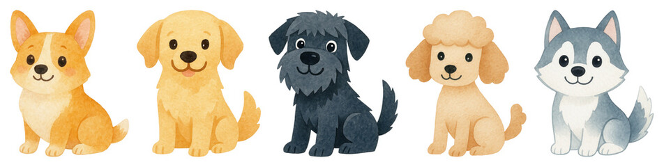 Naklejka premium PNG Cute cartoon husky illustration., transparent background