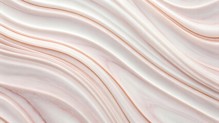 Soft pastel marble texture with flowing wavy lines in white and pink tones, creating smooth and elegant abstract background