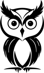 owl silhouette vector illustration white background