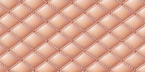Naklejka premium Elegant Diamond Patterned Upholstery Texture with Subtle Rose Gold Accents