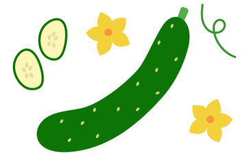 きゅうりのイラスト素材セット