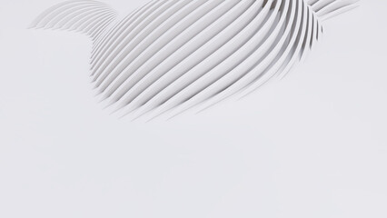 Abstract Curved Shapes. White Circular Background.
