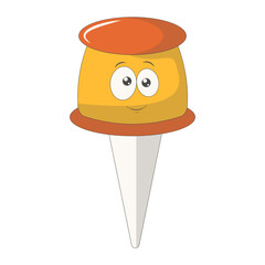 Groovy School Supplies Cartoon Character. Isolated on White Background.