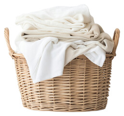 PNG  Wicker basket with folded laundry