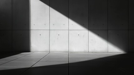 Obraz premium Minimalist concrete wall with clean lines, embodying modern simplicity and architectural elegance