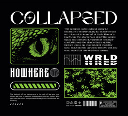 Vector illustration with slogan and distortion artwork, retro and modern, streetwear graphic design for t-shirt print design template.