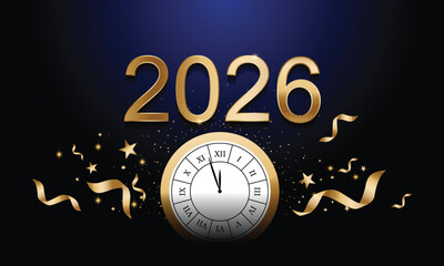 2026 Happy New Year Background Design. Greeting Card, Banner, Poster. Vector Illustration.