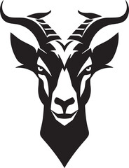 a beautiful black goat head design