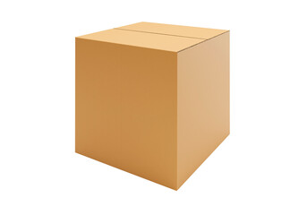 Brown Cardboard paper box, transparent background