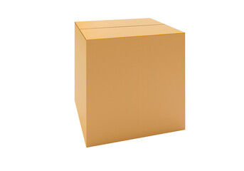 Brown Cardboard paper box, transparent background
