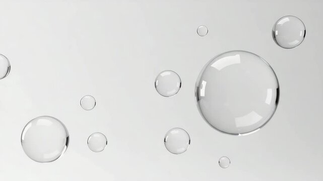 transparent sphere, minimalist, floating, Transparent bubbles animated overlay, transparent 4K video, alpha channel, clear bubbles, 