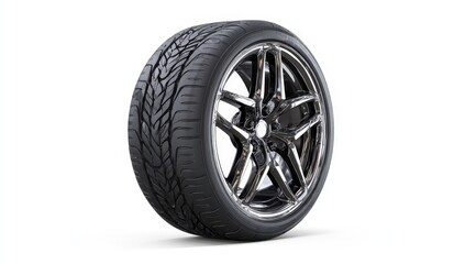 High-performance tire with sleek alloy wheel.