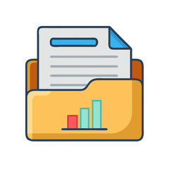Folder with Chart - Office Report Icon