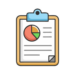 Clipboard with Pie Chart - Office Analytics Icon