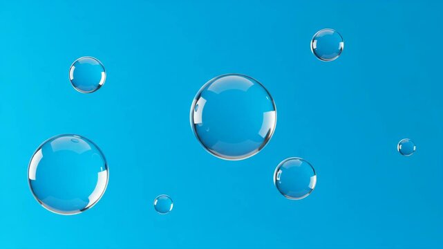 Transparent bubbles animated overlay, transparent 4K video, alpha channel, floating, clear bubbles, transparent sphere, animated,