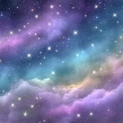 Obraz premium Dreamy Cosmic Clouds and Starry Night Sky