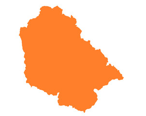 Jammu & Kashmir state map in orange – isolated flat vector graphic