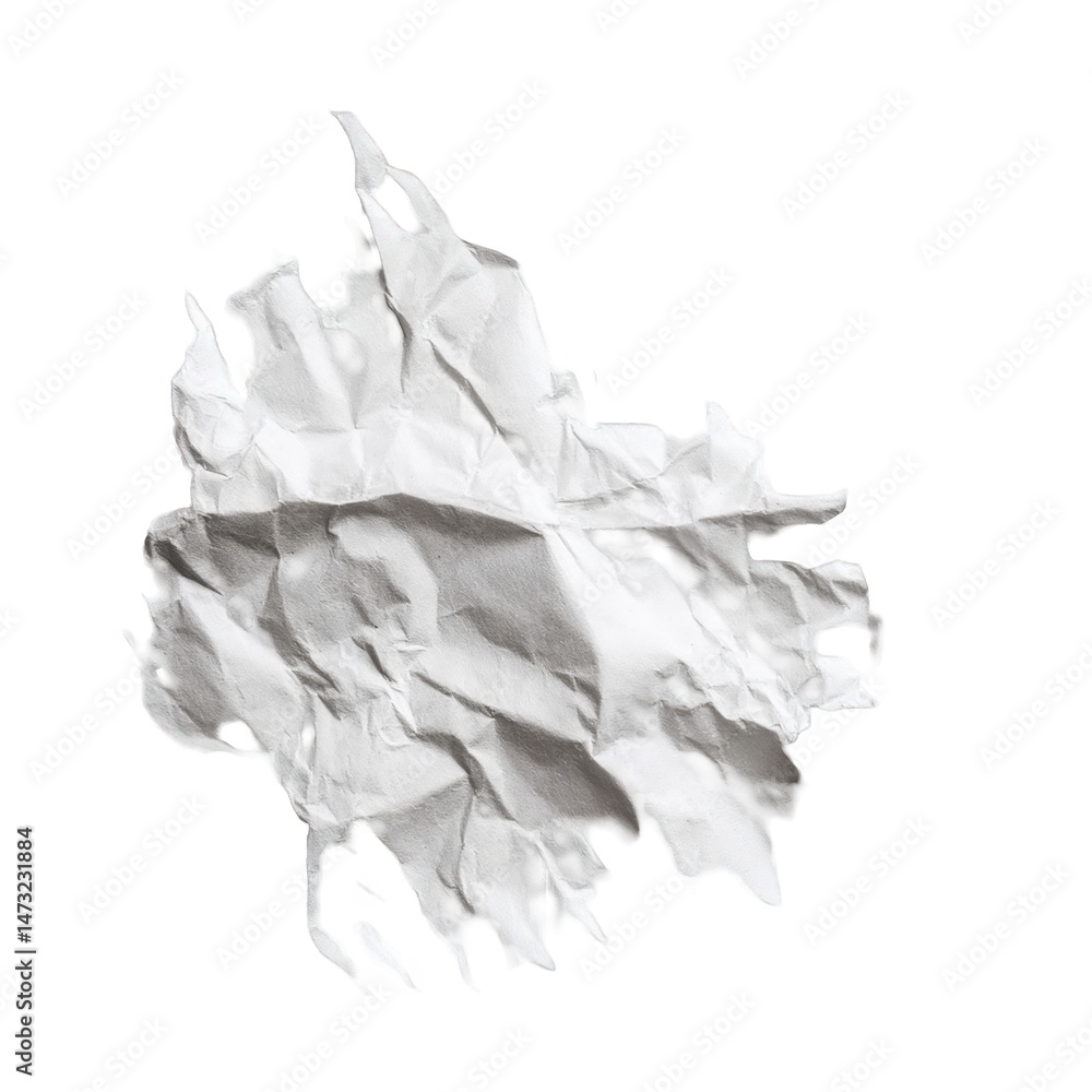 Poster white crumpled paper texture abstract background design element art old on transparent background