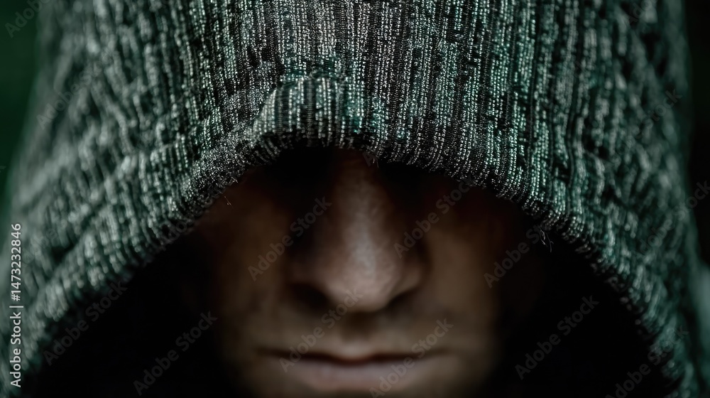 Poster hacker analyzing data cyber space digital art dark environment close-up technology concept