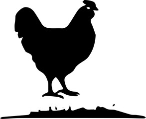silhouette of hen