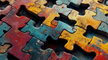 Multicolored puzzle pieces