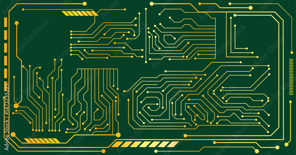 Poster circuit technology background with hi-tech digital data illustration. futuristic circuit background.