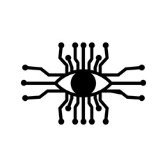  monitoring eye icon white on background
