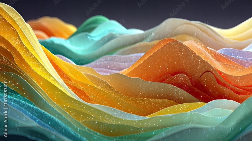 Poster fluid gradient motion abstract design art dynamic color waves digital artwork modern aesthetics