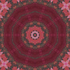 Traditional design with phulkari kalamkari motifs from Pakistan and Indian culture. Geometric ethnic floral pattern for carpet dupatta batik embroidery. Panjabi Digital print as boho Aztec texture art