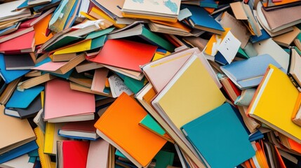 Pile of colorful used books