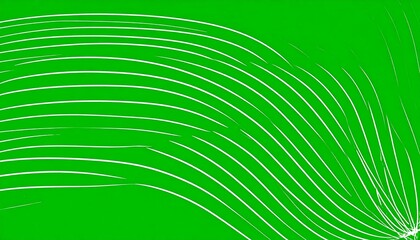 Green background with curved white lines converging at a point, creating a dynamic abstract pattern