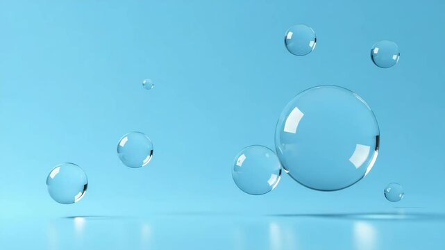 Transparent bubbles animated overlay, transparent 4K video, alpha channel,clear bubbles, transparent sphere, minimalist, floating, 