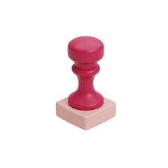 pink rubber stamp with smooth handle and square base, perfect for adding personal touch to documents or crafts. Its playful design makes it attractive stationery item