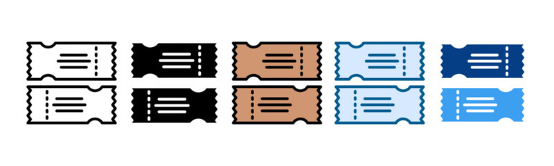 Ticketing Icon Set Multiple Style Collection