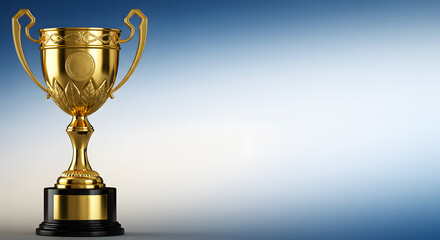 Golden Trophy Award Celebrating Success, Achievement, and Victory in Competitions and Games