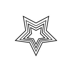 Star clip art design on plain white transparent isolated background for card, shirt, hoodie, sweatshirt, apparel, card, tag, mug, icon, poster or badge