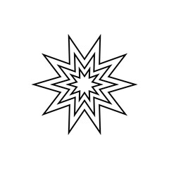 Star clip art design on plain white transparent isolated background for card, shirt, hoodie, sweatshirt, apparel, card, tag, mug, icon, poster or badge