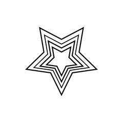 Star clip art design on plain white transparent isolated background for card, shirt, hoodie, sweatshirt, apparel, card, tag, mug, icon, poster or badge