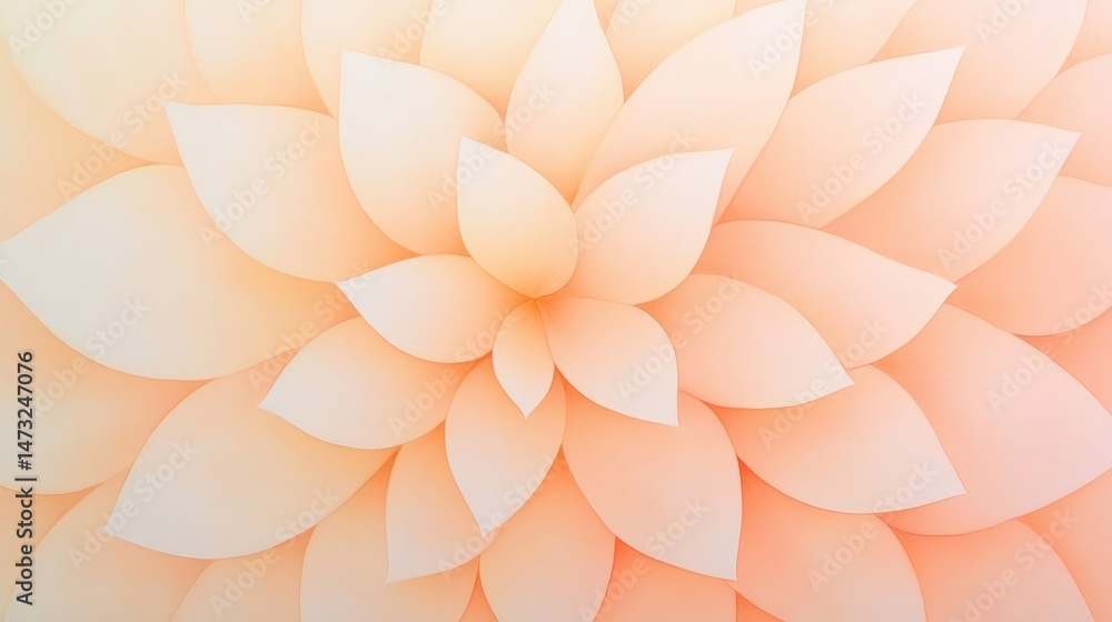 Poster soft pastel petals form an abstract floral pattern with a gentle gradient, creating a soothing and e