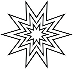 Obraz premium Star clip art design on plain white transparent isolated background for card, shirt, hoodie, sweatshirt, apparel, card, tag, mug, icon, poster or badge